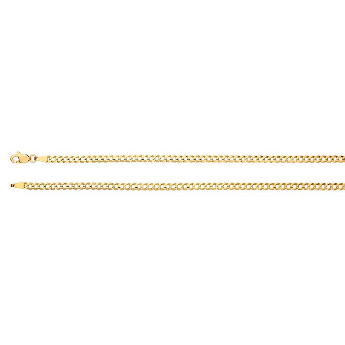 14K Yellow Gold Diamond-Cut Dapped Curb Chain