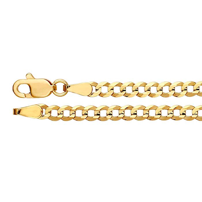 14K Yellow Gold Diamond-Cut Dapped Curb Chain