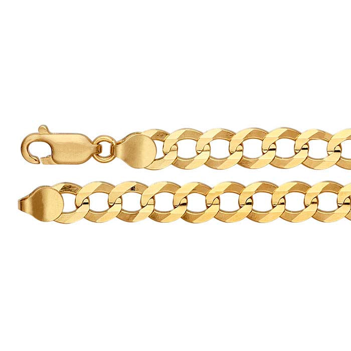 14K Yellow Gold Diamond-Cut Dapped Curb Chain