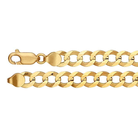 14K Yellow Gold Diamond-Cut Dapped Curb Chain