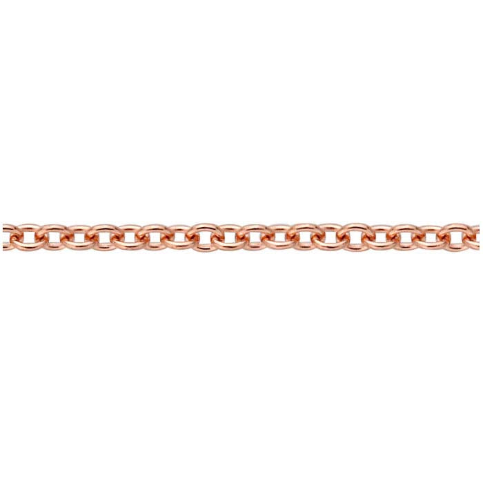 14K Rose Gold 0.7mm Round Cable Chain