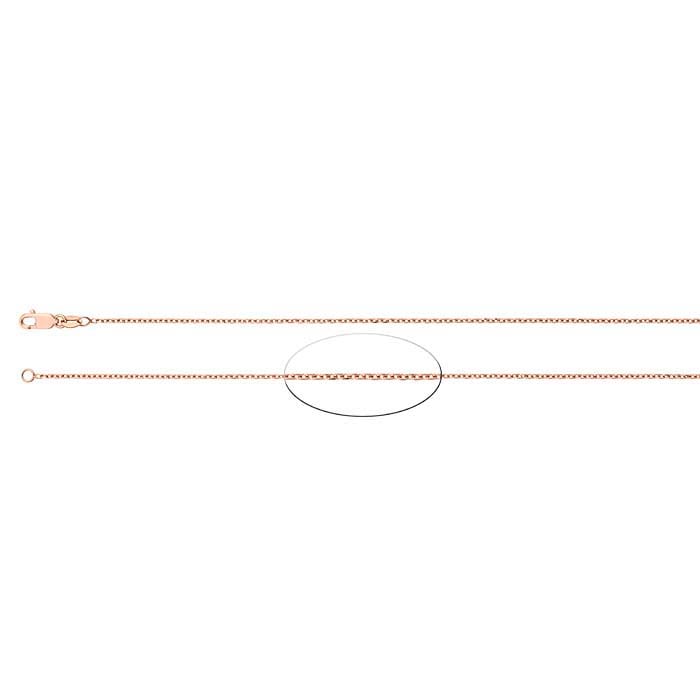 14K Rose Gold 1.2mm Diamond-Cut Beveled Cable Chain