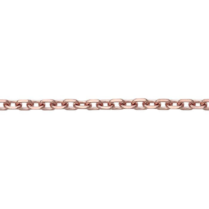 14K Rose Gold 1.2mm Diamond-Cut Beveled Cable Chain