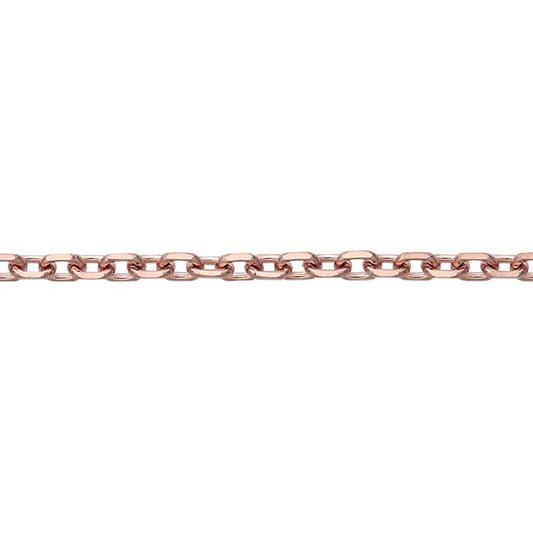 14K Rose Gold 1.2mm Diamond-Cut Beveled Cable Chain