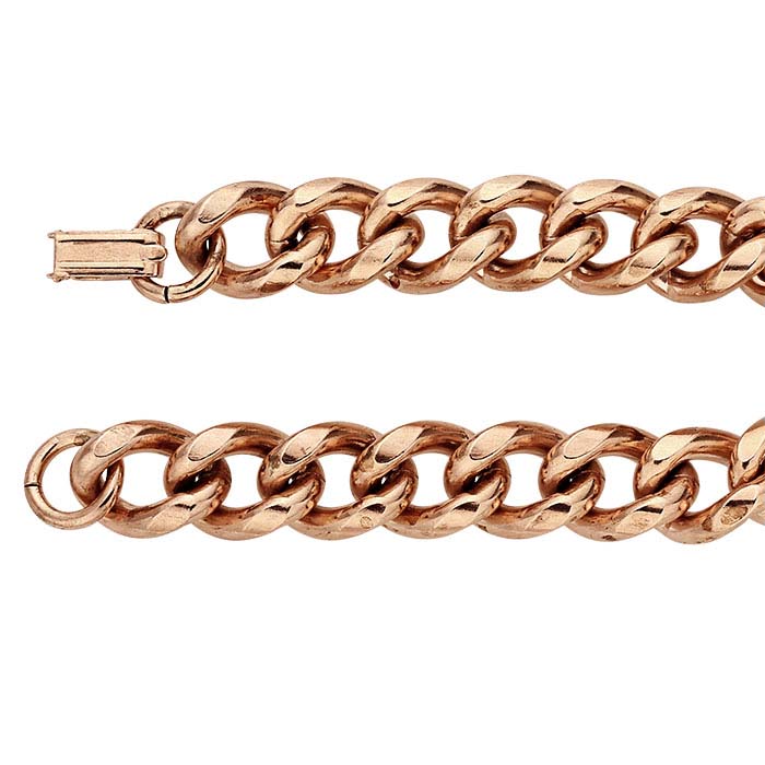 Copper 13mm Curb Chain Bracelet