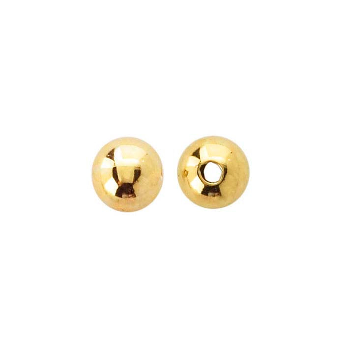 14K Yellow Gold Round Lightweight Bead