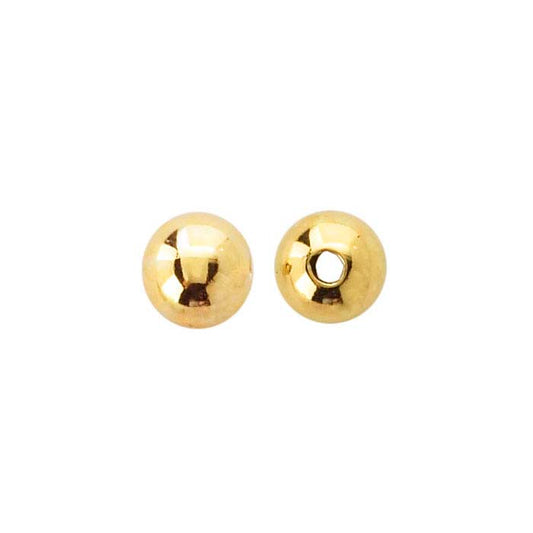 14K Yellow Gold Round Lightweight Bead
