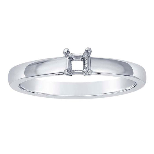 14K White Gold 3mm Princess Basket Ring Mounting