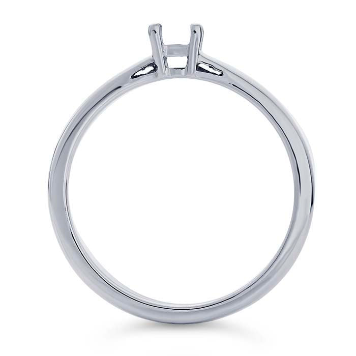 14K White Gold 3mm Princess Basket Ring Mounting
