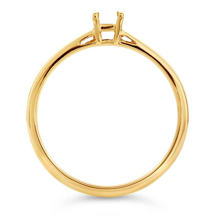 14K Yellow Gold Princess Basket Ring Mounting