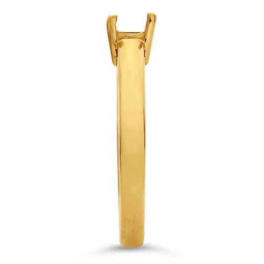 14K Yellow Gold 4mm Princess Basket Ring Mounting
