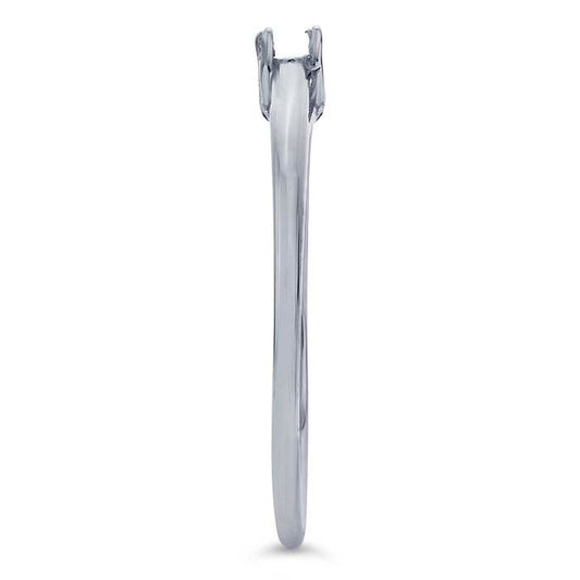 14K White Gold Criss-Cross 3mm Round Ring Mounting