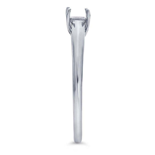 14K White Gold Criss-Cross 4mm Round Ring Mounting
