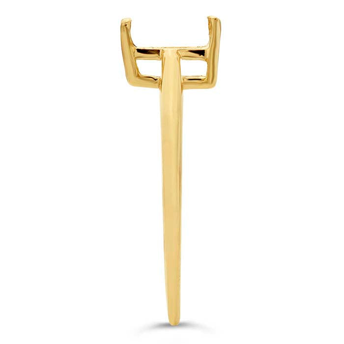 Montatura per anello a cestello con smeraldo taglio smeraldo 7 x 5 mm in oro giallo 14K