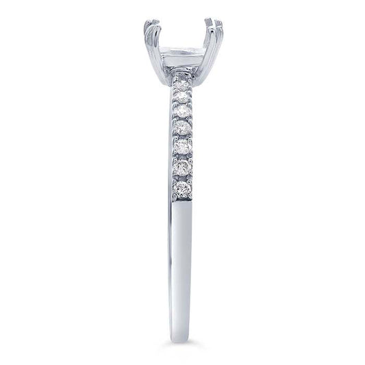 14K White Gold 6mm Semi-Mount Engagement Ring Mounting