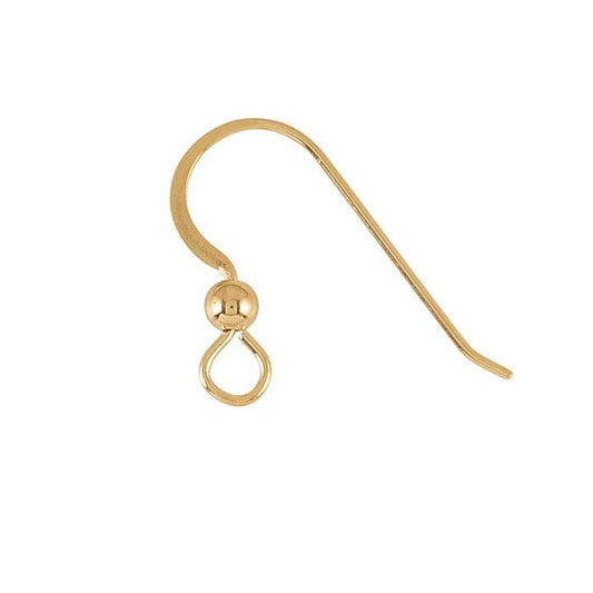 Hammered Ear Wire with Loop and 3mm Bead