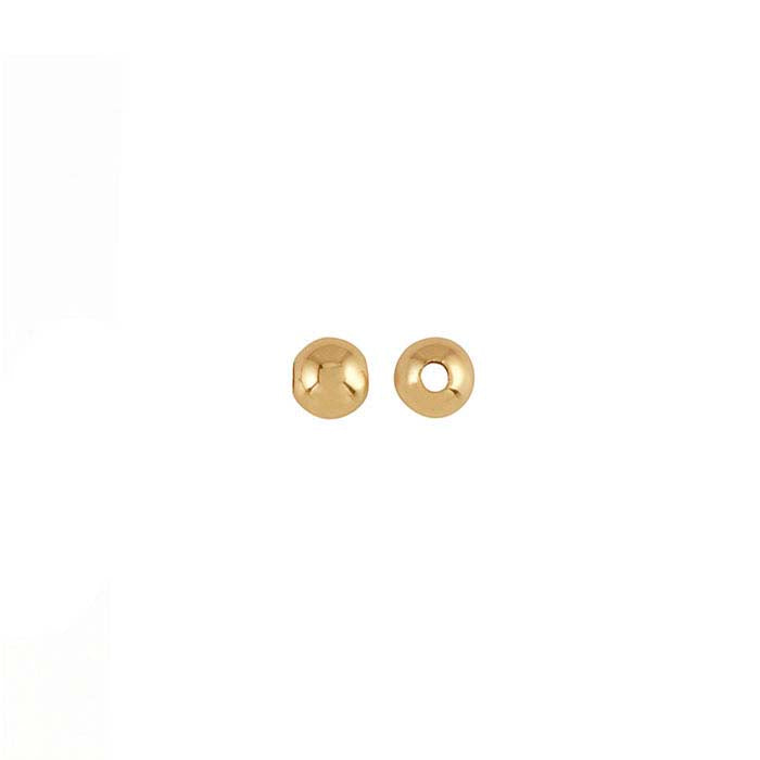 14K Yellow Gold Round Heavy-Wall Seamless Bead