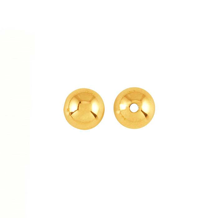 14K Yellow Gold Round Heavy-Wall Seamless Bead
