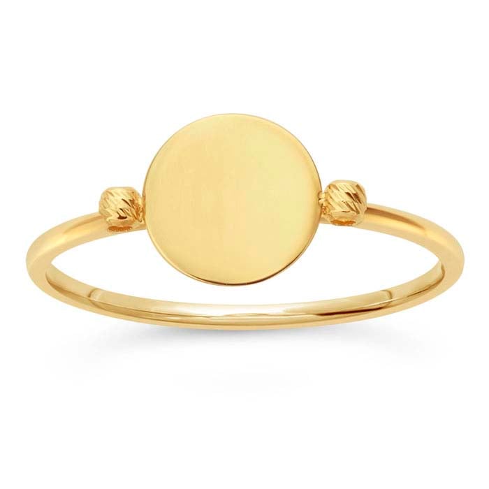 14K Yellow Gold Circle Ring