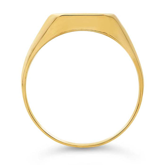 14K Yellow Gold 12 x 10mm Emerald-Shaped Signet Ring