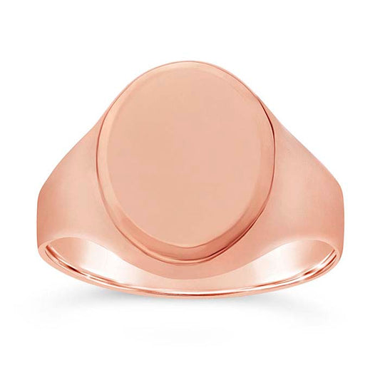 14K玫瑰金 13.4 x 11毫米 椭圆形印章戒指