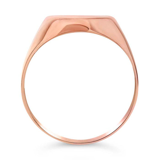 14K Rose Gold 13.4 x 11mm Oval Signet Ring