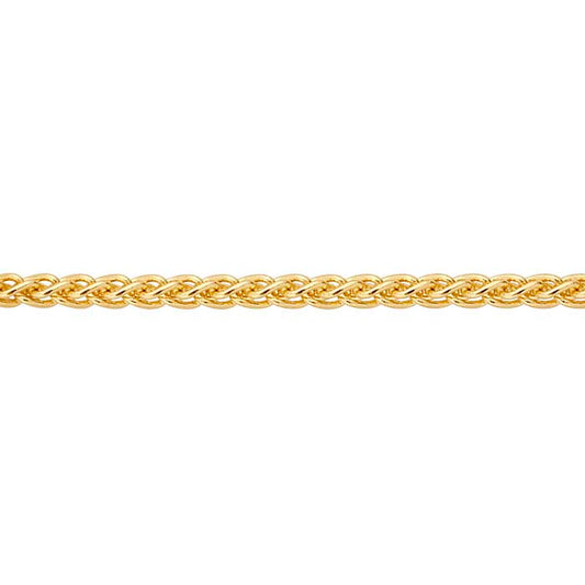 14K Yellow Gold 1.5mm Round Wheat Chain