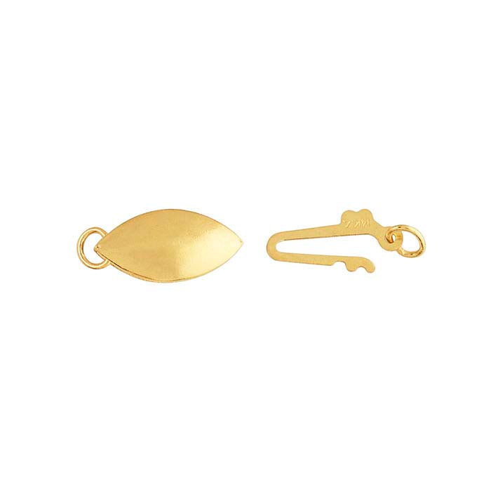 14K Yellow Gold Oval Safety Clasp