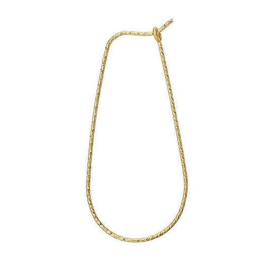 14/20 Yellow Gold-Filled Teardrop Sparkle Hoop Earring