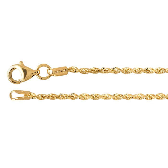 14K Yellow Gold Diamond-Cut French Rope Chain