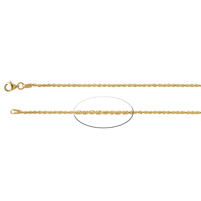 14K Yellow Gold Diamond-Cut French Rope Chain