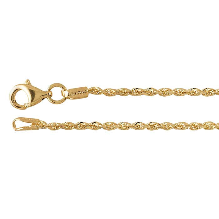 14K Yellow Gold Diamond-Cut French Rope Chain