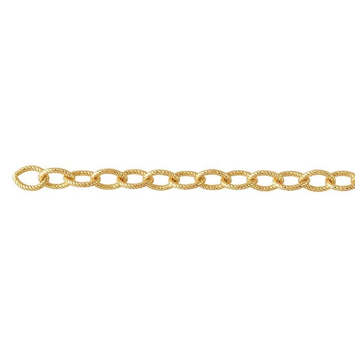 14K Yellow Gold Twist Wire Oval Cable Chain