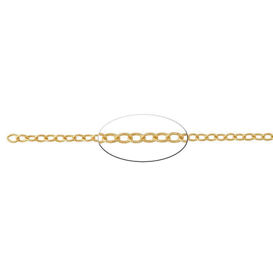 14K Yellow Gold Twist Wire Oval Cable Chain