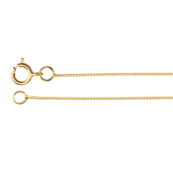 Catena a scatola veneziana in oro giallo 14K da 0,5 mm