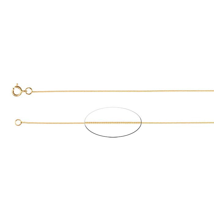 Catena a scatola veneziana in oro giallo 14K da 0,5 mm