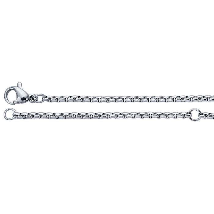 Catena a scatola arrotondata in acciaio inossidabile 2mm