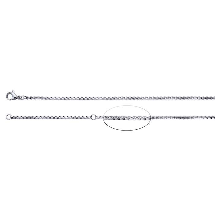 Catena a scatola arrotondata in acciaio inossidabile 2mm