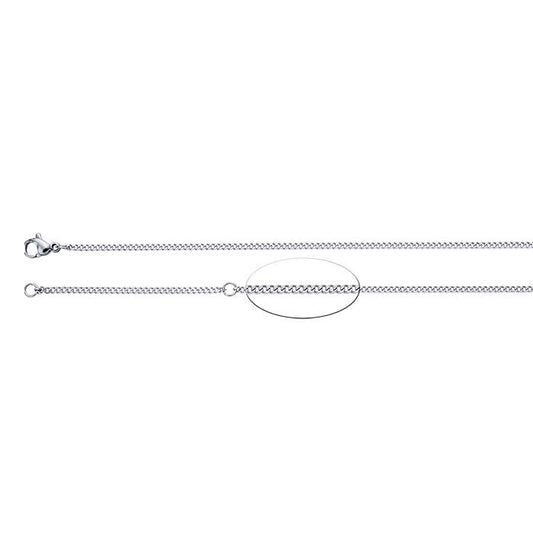 Catena a maglie piatte diamantata in acciaio inossidabile 1,7 mm