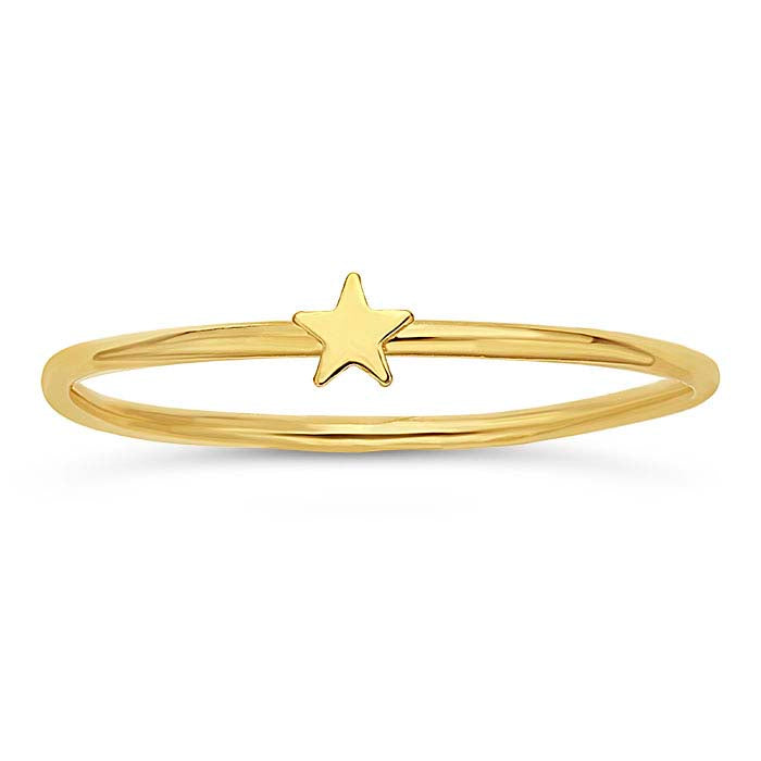 14/20 Yellow Gold-Filled Star Accent Stackable Ring