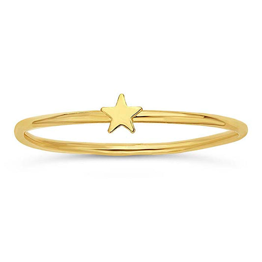 14/20 Yellow Gold-Filled Star Accent Stackable Ring