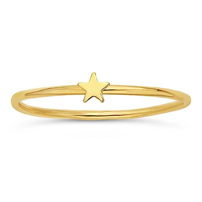 14/20 Yellow Gold-Filled Star Accent Stackable Ring