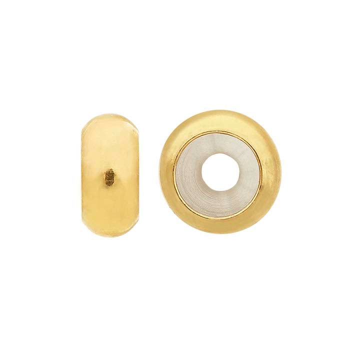 14/20 Gult Guld-Fyllt 5mm "Smart" Skålformad Pärla med Silikoninsats