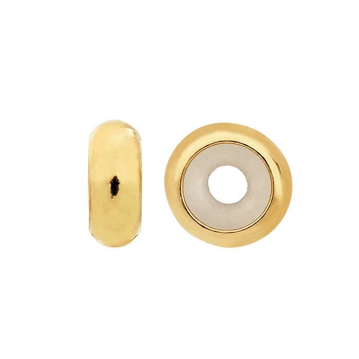 Perla a disco "Smart" da 7mm in oro giallo 14/20 con inserto in silicone