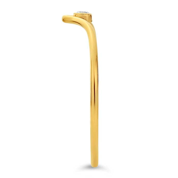 14/20 Yellow Gold-Filled Chevron White CZ-Set Ring