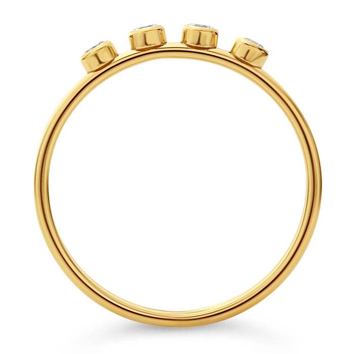 14/20 Yellow Gold-Filled Four-Stone White CZ-Set Ring