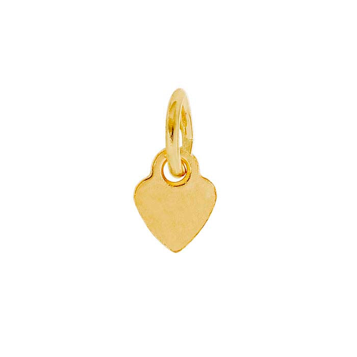 Tag a forma di cuore da 3,5 mm in oro giallo 14/20 gold-filled con incisione "1/20 14K" e anello