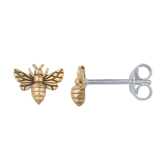 Bronze Honey Bee Post Earrings