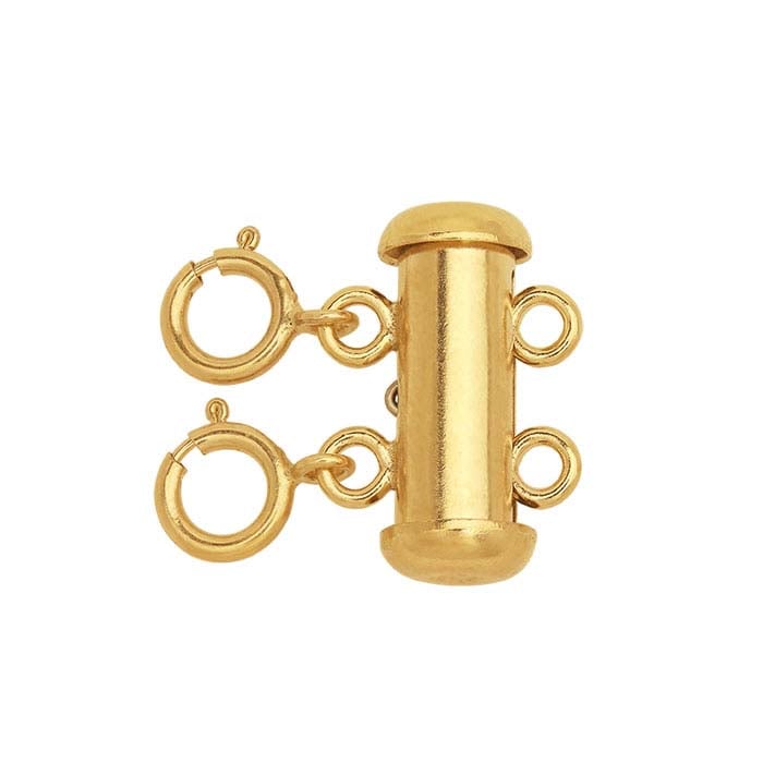 14/20 Geltono Aukso Užpildytas 4,3 x 15 mm Sluoksniavimo Užsegimas su Spyruokliniais Žiedais, 2 Eilių