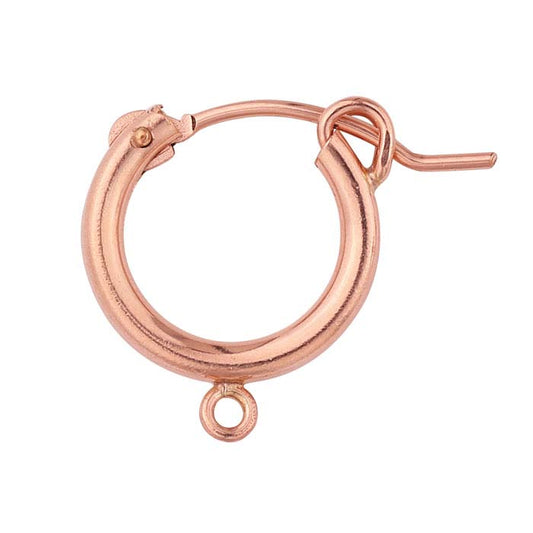 Orecchino a cerchio in tubo da 2 mm placcato oro rosa 14/20 con anello chiuso